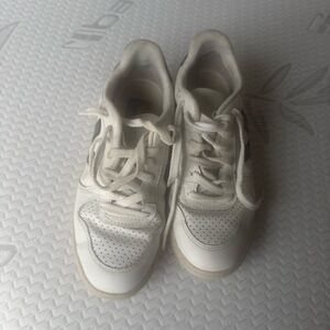 White Sneakers with Black Accents